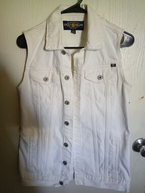 Mens or Boys Lucky Brand White Sleeveless Denim Vest